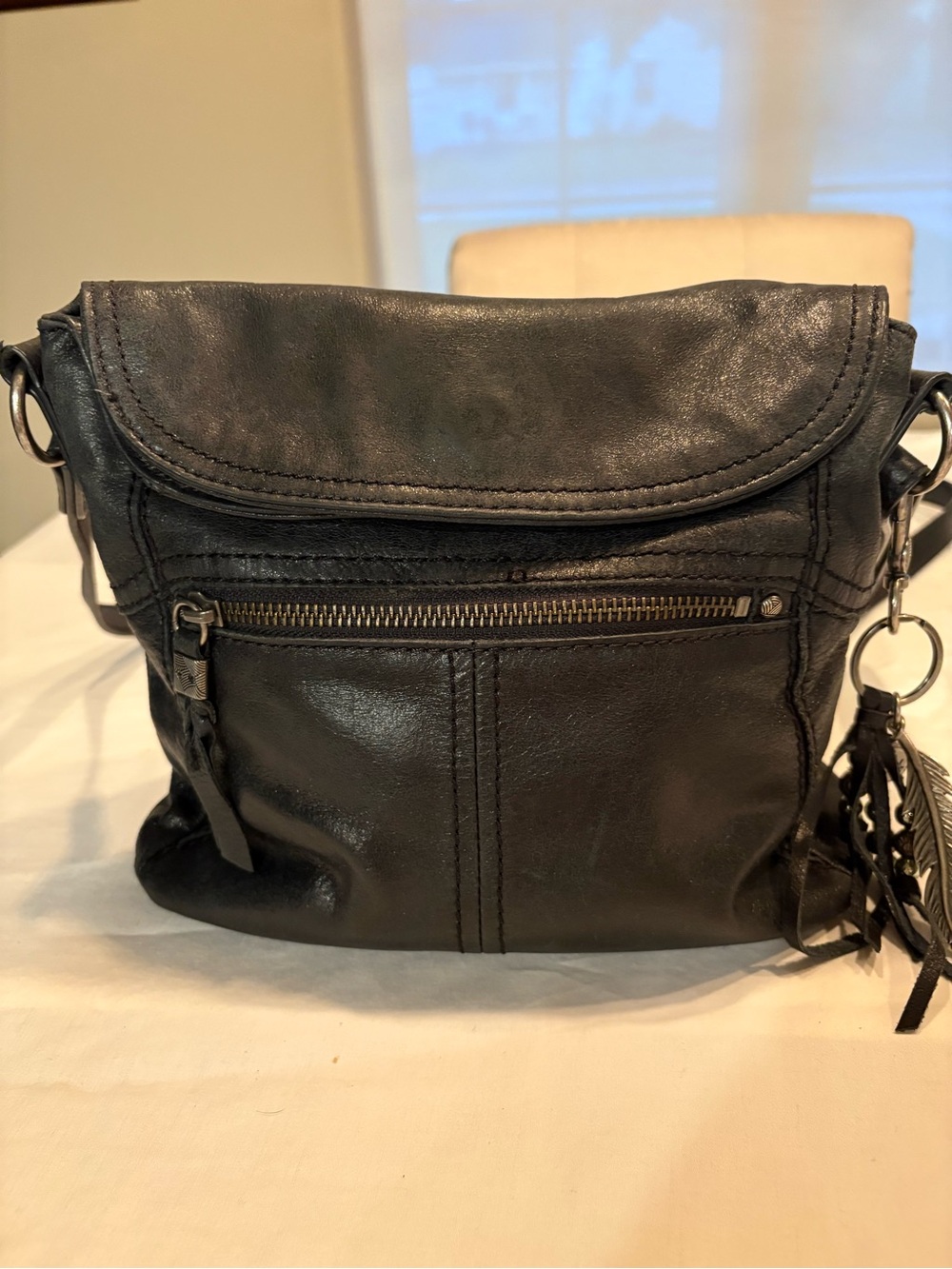 The Sak Black Leather Crossbody Bag